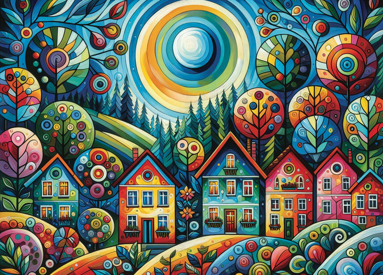 Lovely Colorful Village - 1000 mcx