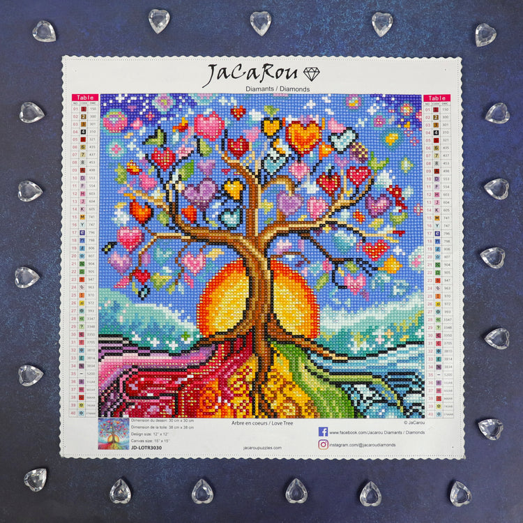 Broderie de diamant - Arbre en coeurs