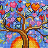 Broderie de diamant - Arbre en coeurs