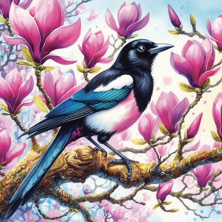 Diamond Painting - Magpie - 30 x 30 cm
