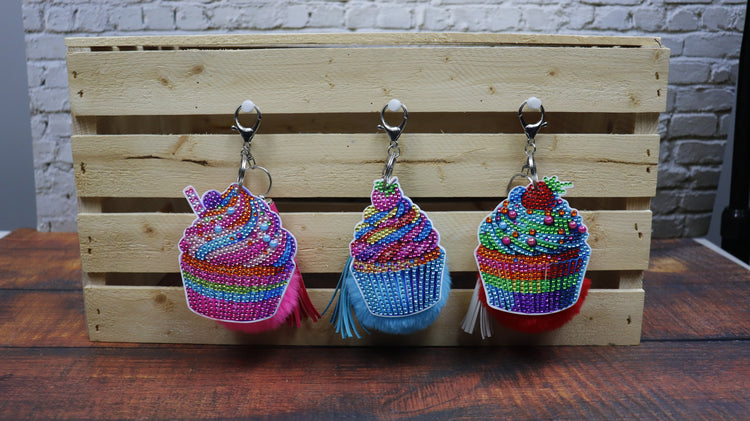 Kit de broderie de diamants décos pour sacs - Cupcakes
