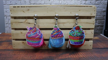 Kit de broderie de diamants décos pour sacs - Cupcakes