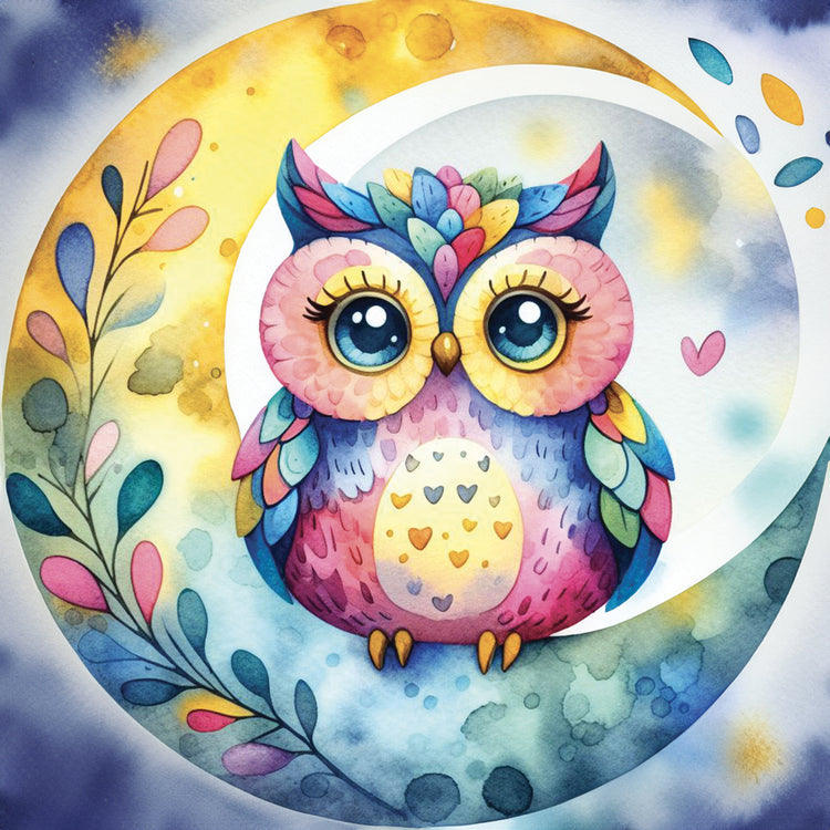 Diamond Painting - Owl on Moon