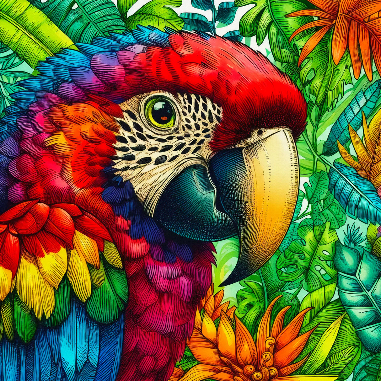 Broderie de diamant - Perroquet