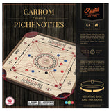 Carrom et Pichenottes 2-en-1 Bois foncé