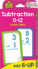 Flash Cards - Subtractions 1 to 12