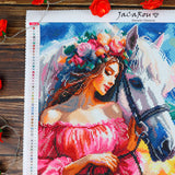 Broderie de diamant - Woman and Horse