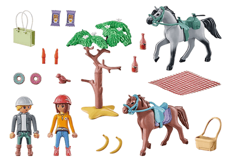 Amélia et Ben avec chevaux - Horses of Waterfall - La Ribouldingue