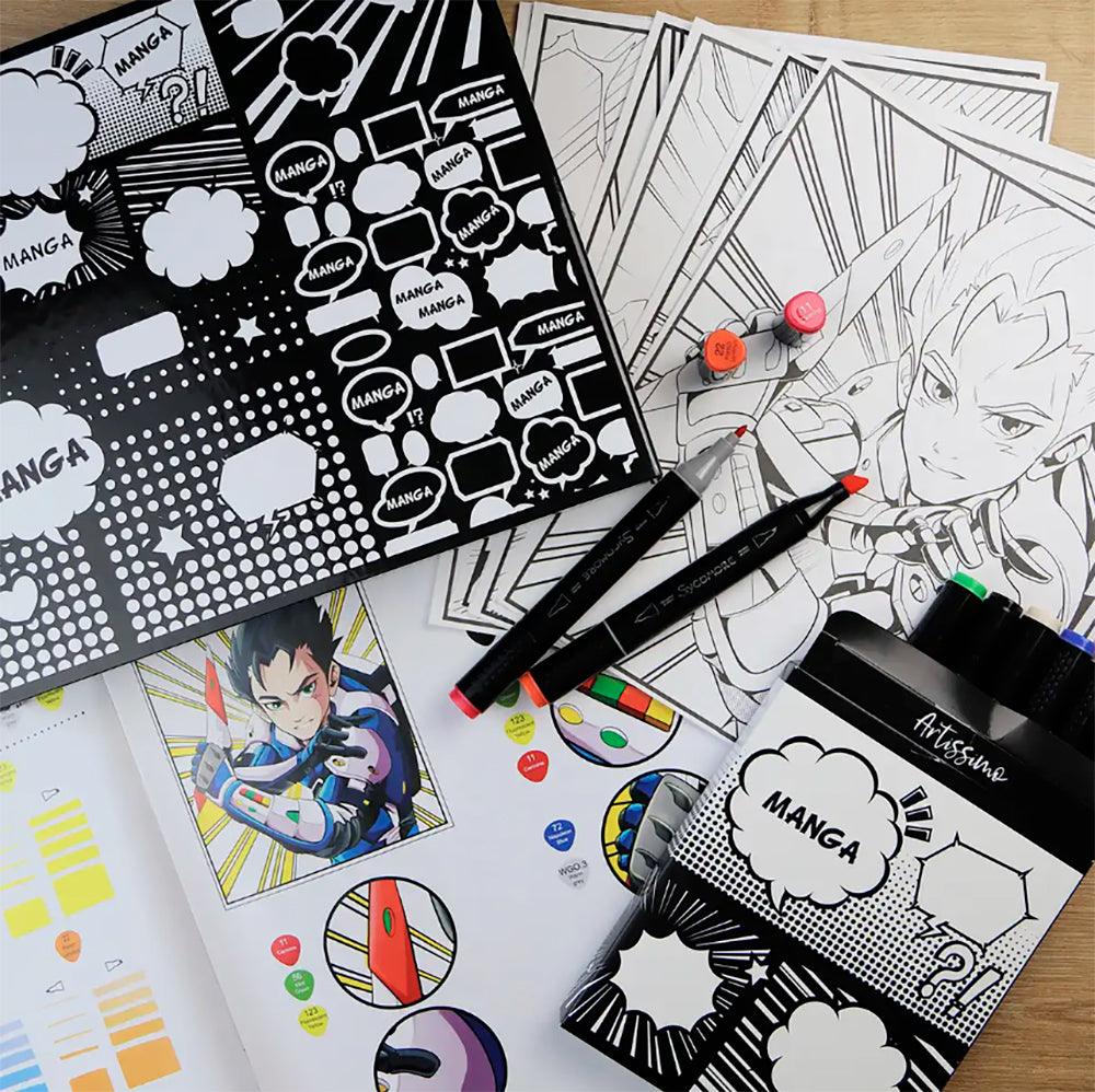 Artissimo - 10 tableaux et marqueurs Manga Héro - La Ribouldingue