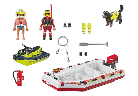 Bateau de pompier et scooter des mers - Action Heroes - La Ribouldingue