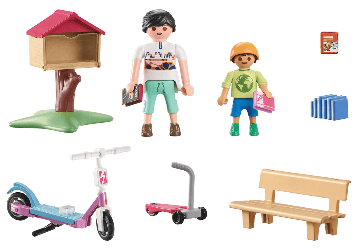 Boite à livres avec Maman et enfant - My Life - La Ribouldingue