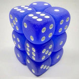 Brique de 12 d6 16mm Bleu / Blanc - Frosted - La Ribouldingue