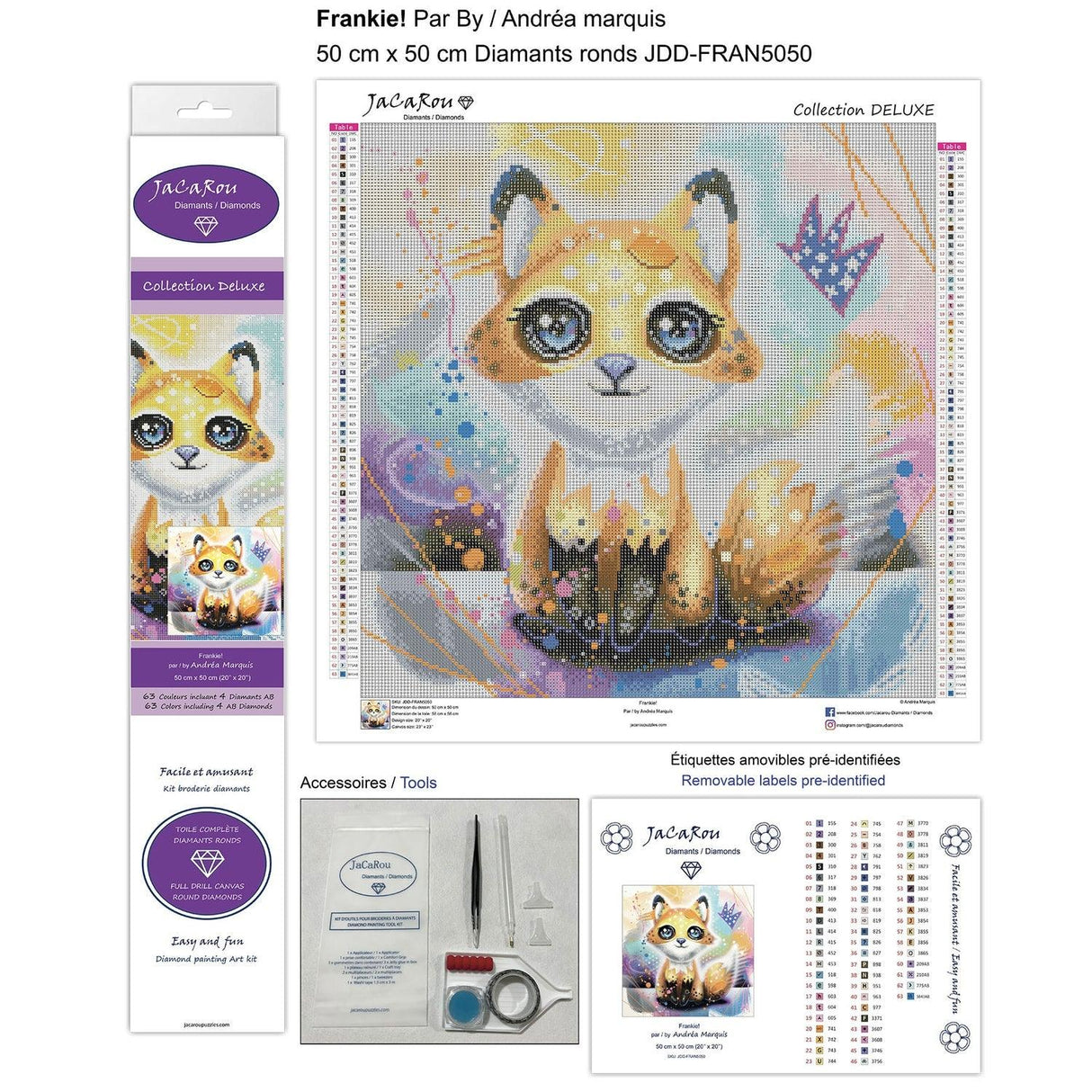 Broderie de diamants Deluxe - Frankie - La Ribouldingue