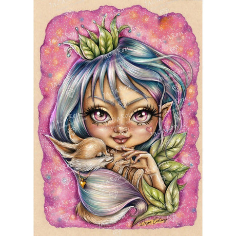 Broderie de diamants Deluxe - Princess & Baby Fox - La Ribouldingue