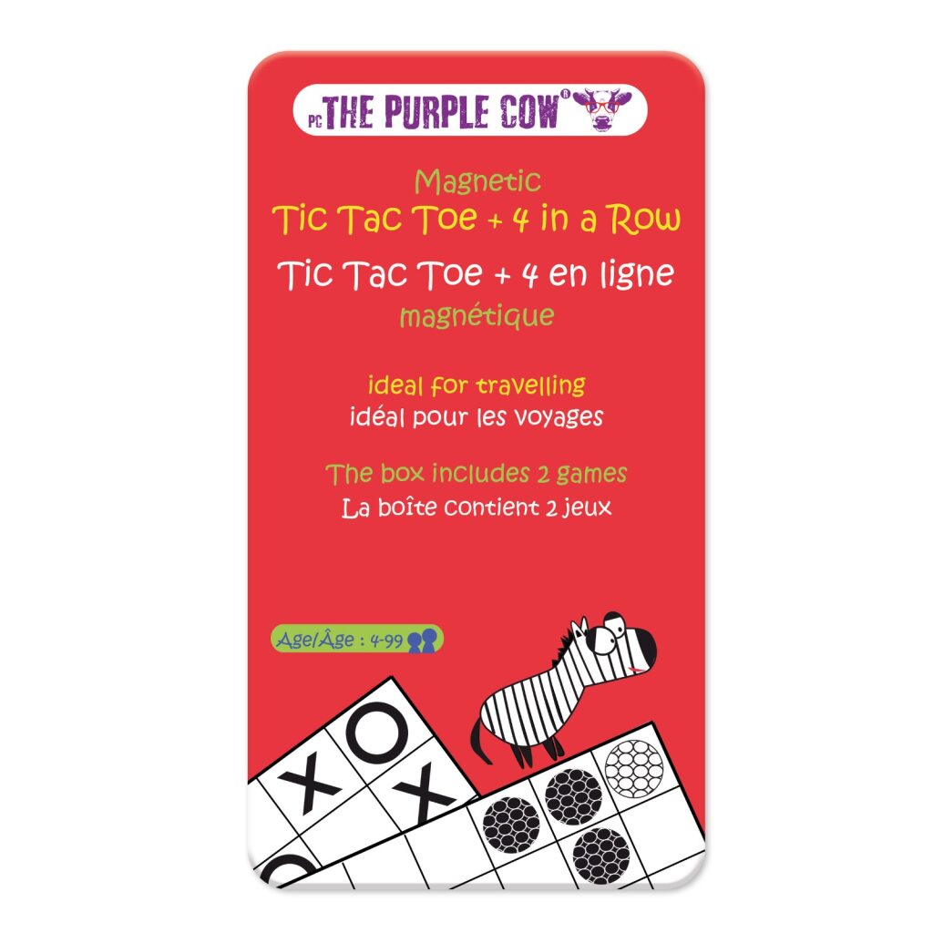 The Purple Cow - Tic Tac Toe et 4 en ligne magnétique (Bil)