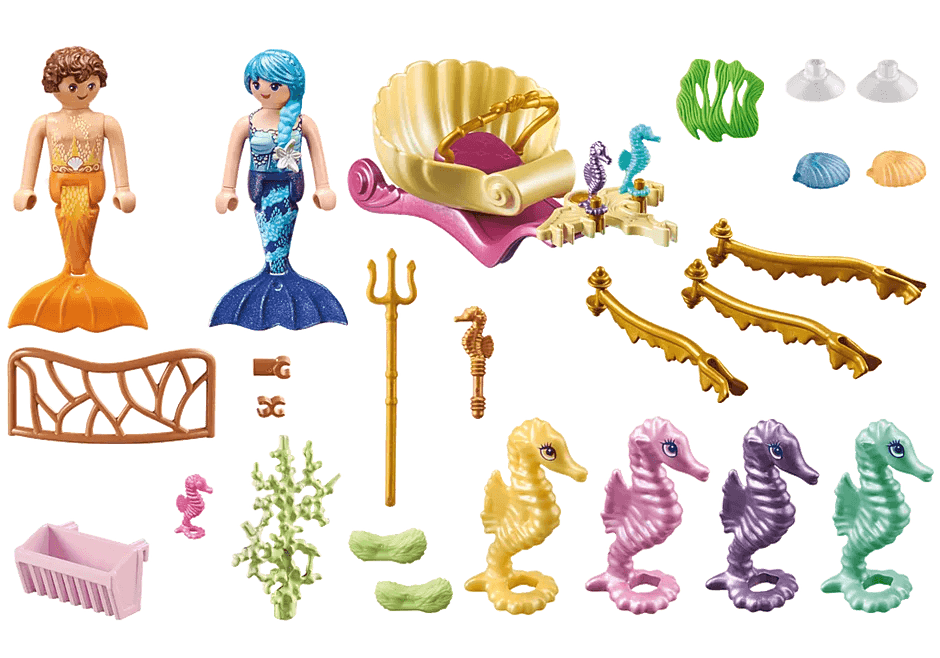 Calèche avec sirènes et hippocampes - Princess Magic - La Ribouldingue