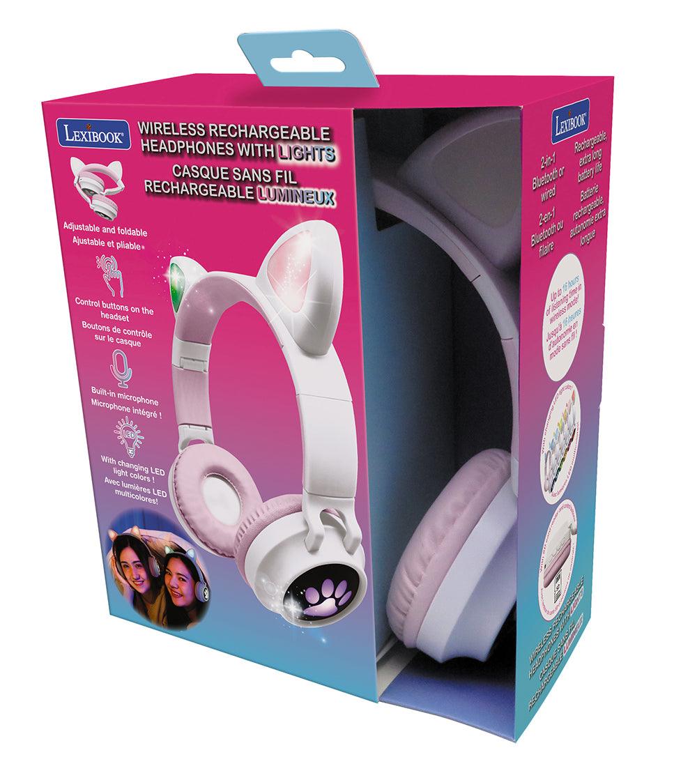 Casque sans fil rechargeable lumineux - Oreilles de chat - La Ribouldingue