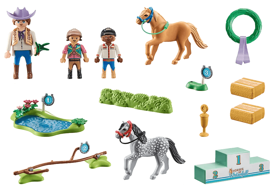 Cavaliers avec poneys et saut d'obstacles - Horses of Waterfall - La Ribouldingue