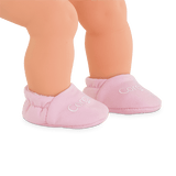 Chausson rose pour poupon 30 cm - La Ribouldingue