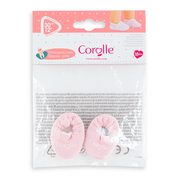 Chausson rose pour poupon 30 cm - La Ribouldingue