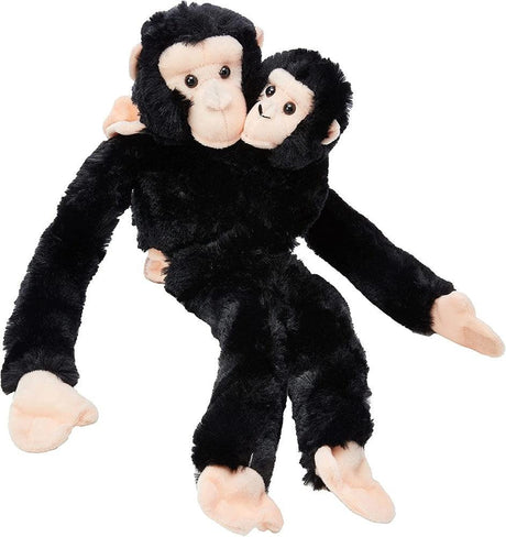 Chimpanzé avec bébé accroché 20 po - La Ribouldingue