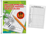 Carnet de pointage pour jeu de dés (50 feuilles)
