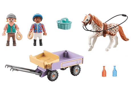 Enfants avec calèche et poney - Horses of Waterfall - La Ribouldingue
