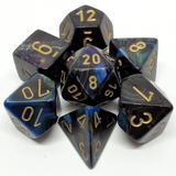 Ensemble dés polyédriques Sombre / Or - Lustrous - La Ribouldingue