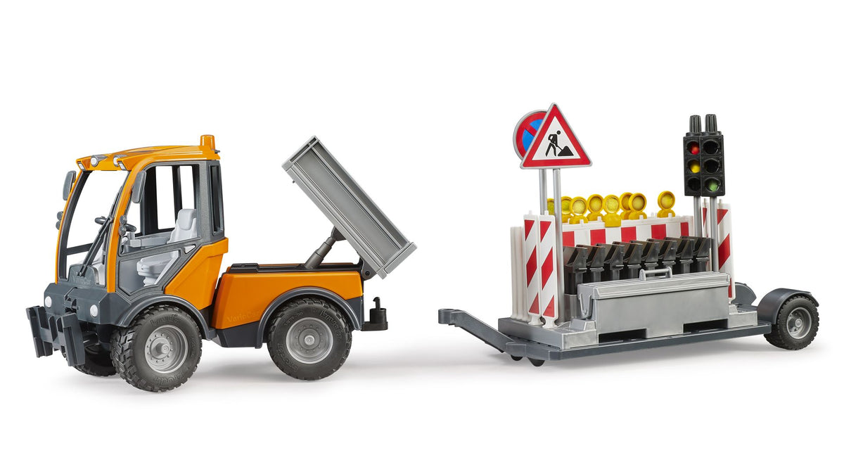 VarioCar with platform and road safety trailer