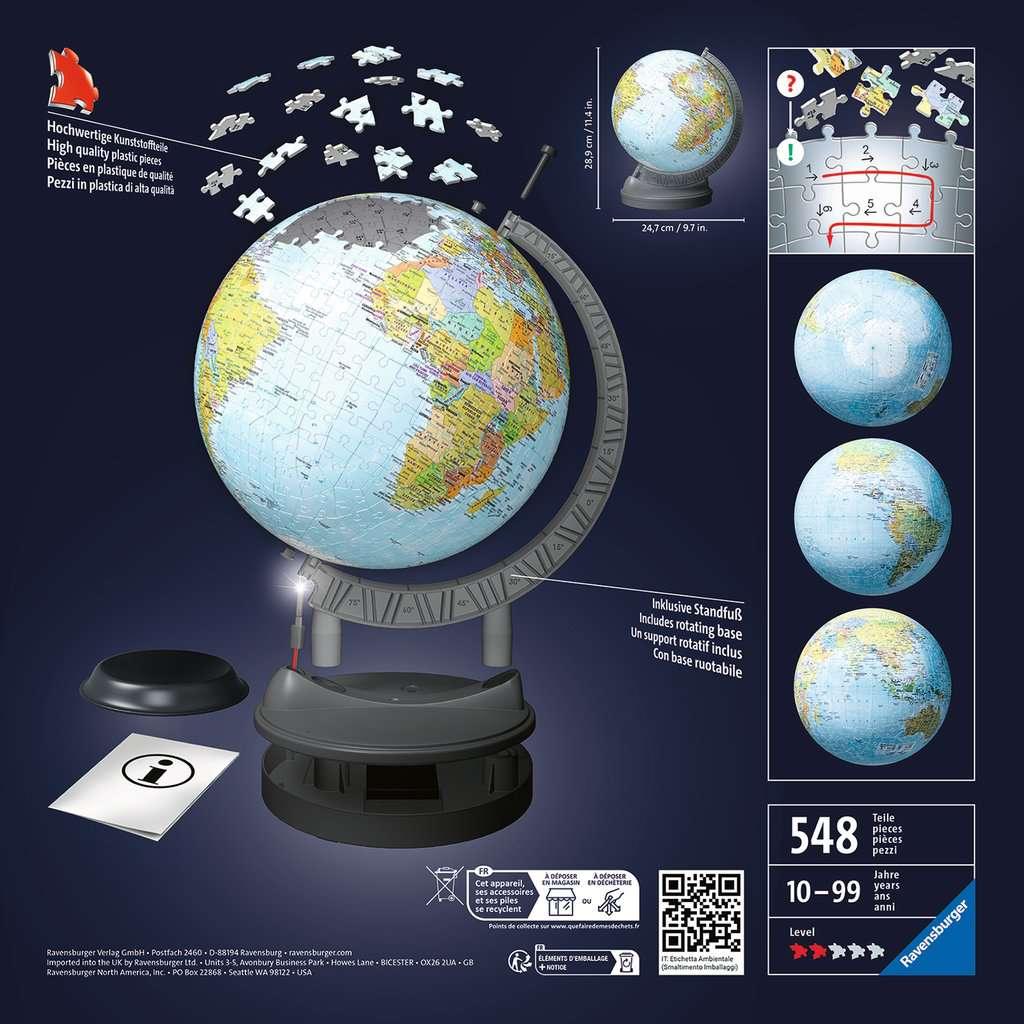 Globe terrestre lumineux 3D - 540 mcx - La Ribouldingue