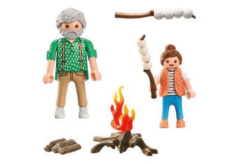 Grand-père avec petite fille et feu de camp - My Life - La Ribouldingue