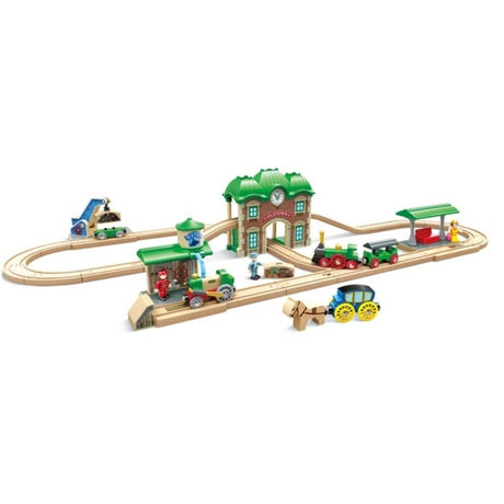 Wooden Retro Train and Station