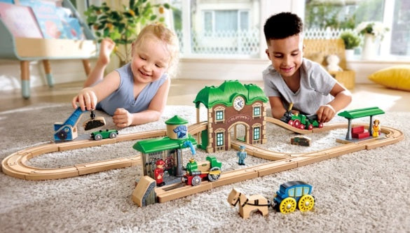 Wooden Retro Train and Station