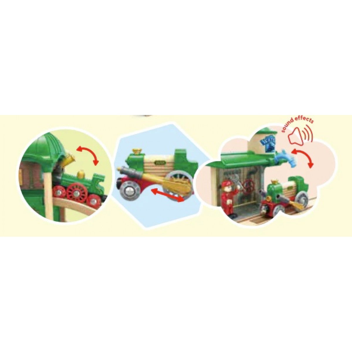Wooden Retro Train and Station