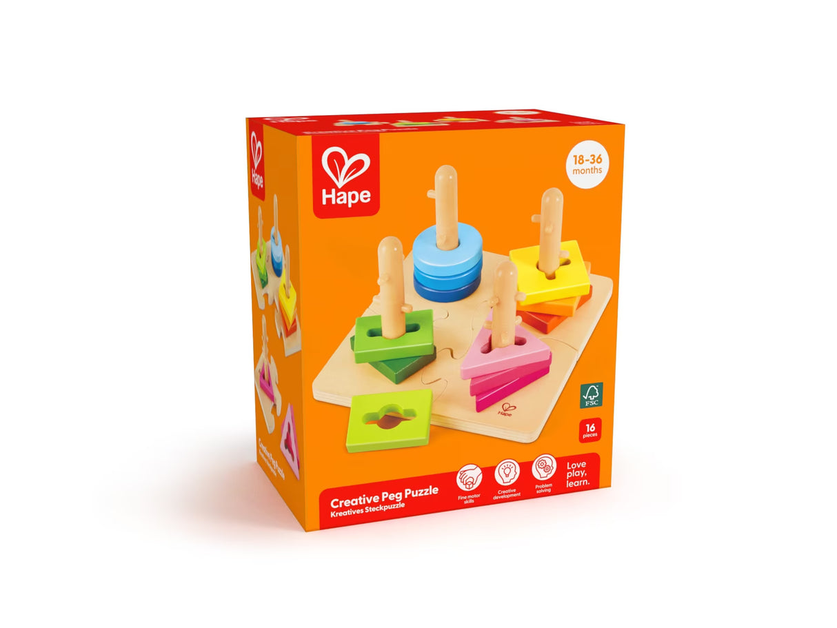 Creative Peg Puzle - 16 Pcs Wood
