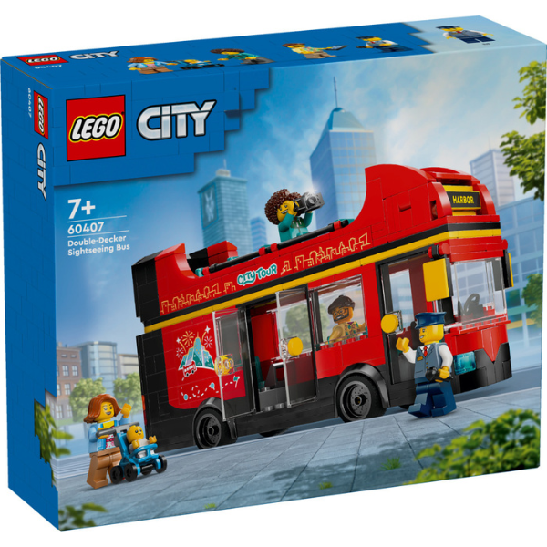 Red Double-Decker Sightseeing Bus - City