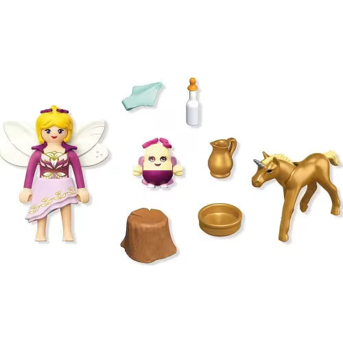 Golden Unicorn Foal with Fairy - Magic Unicorns