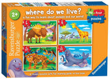 Mes premiers puzzles - Où vit-on? - 6 à 12 mcx - La Ribouldingue