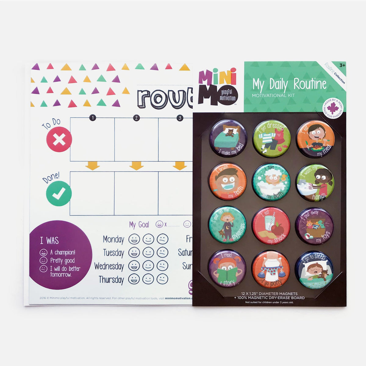 My Daily Routine (board + 12 magnets) (Ang) — La Ribouldingue