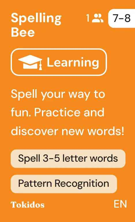 Tokidos - PlayCard - Spelling Bee (Ang)