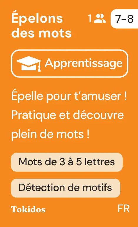 Tokidos - PlayCard - Épelons des Mots (Fr)