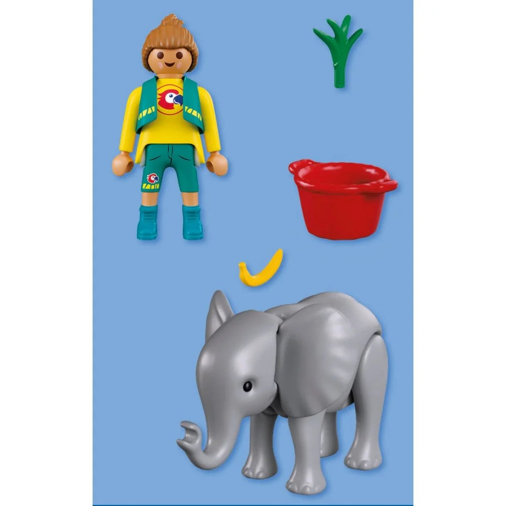 Éléphanteau et gardien de zoo - Animal and Friends