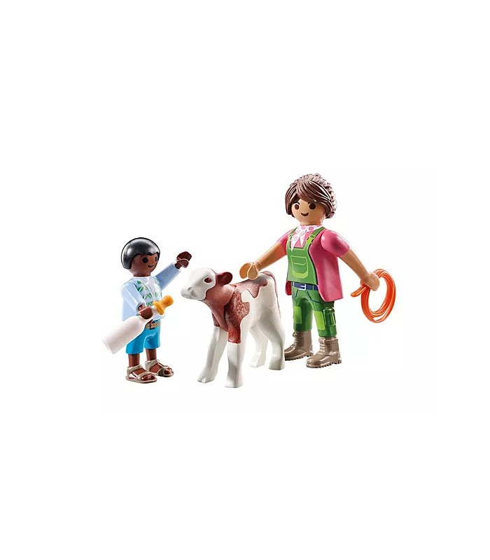 Fermière avec veau et biberon - Duo Pack