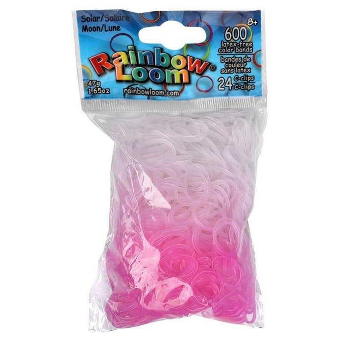 Élastiques Rainbow Loom Rose Fluorescent - 300 Élastiques + 12 Fermoirs - Original