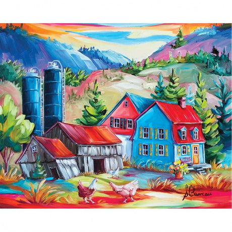 Village de St-Alban 50 x 40 cm - La Ribouldingue