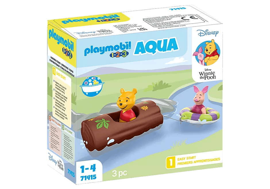 Winnie et Porcinet avec tronc aquatique - Playmobil 1-2-3 - La Ribouldingue