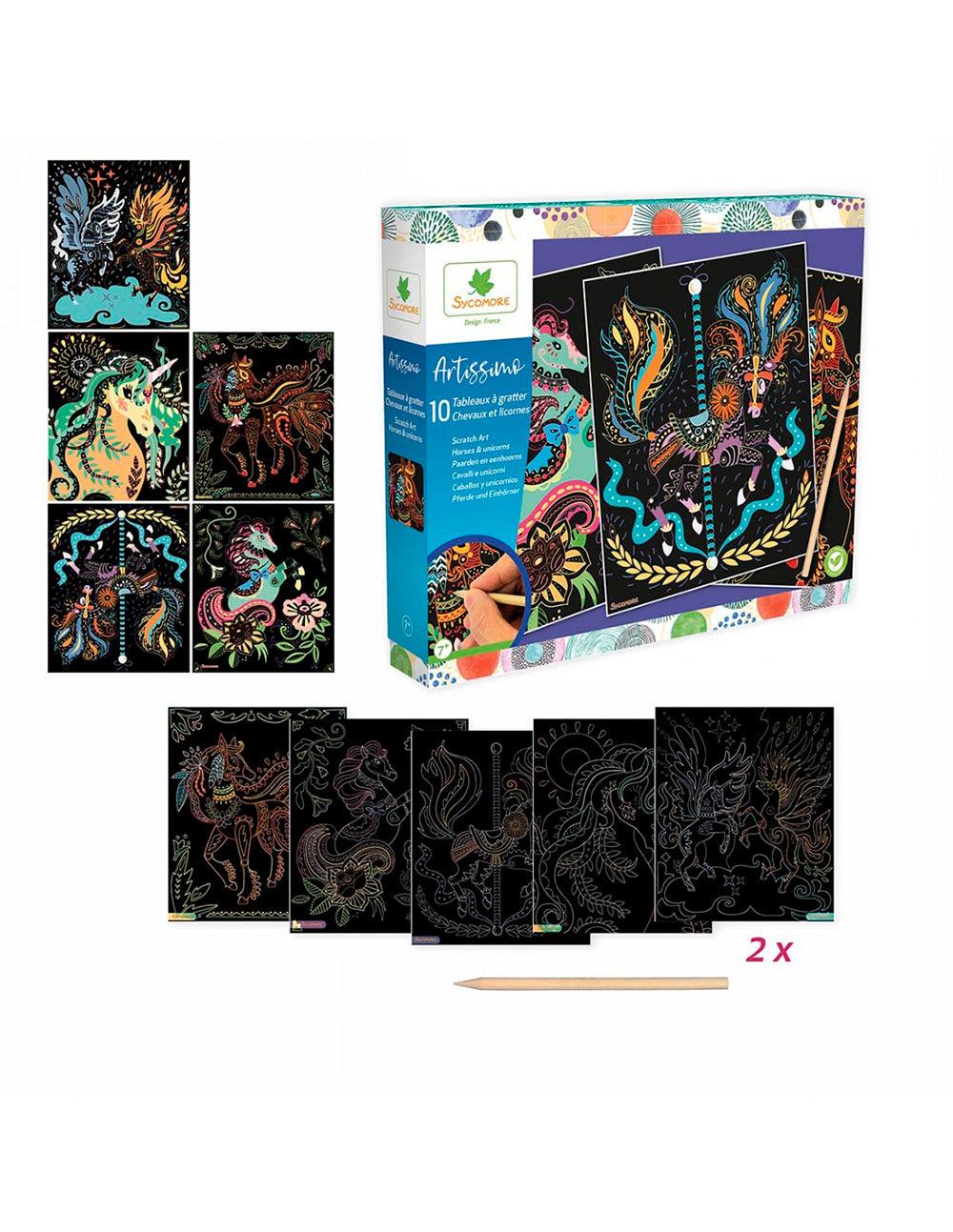 Artissimo - Tableaux à gratter - Chevaux et licornes - La Ribouldingue