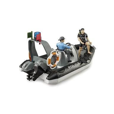 Bateau de police bworld avec policier plongeur et accessoires - La Ribouldingue