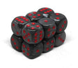 Brique 12 d6 16mm Noir / Rouges - Velvet - La Ribouldingue