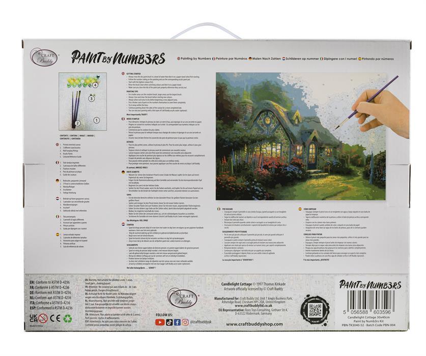Candlelight Cottage - Kinkade - Peinture à numéros - La Ribouldingue